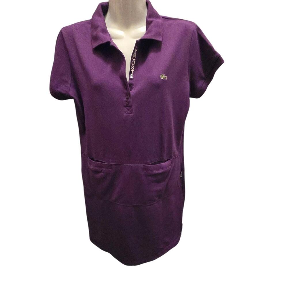 Lacoste‎ Purple Short Sleeve Polo Dress With Pockets Size 44